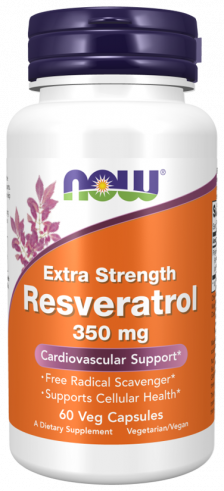 NOW Natural Resveratrol, Натуральный Ресвератрол, 60 капсул
