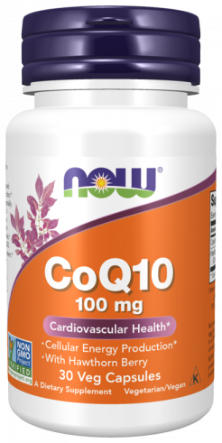 NOW Co Q10, 100 mg, Кофермент Q10, 100 мг, 30 капсул
