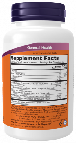 NOW Super Colostrum, Супер Колострум, 90 капсул