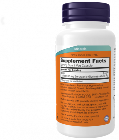 NOW Boron, Бор, 100 капсул