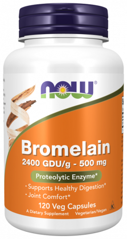 NOW Bromelain 2400 GDU/g-500 mg, 120 капсул