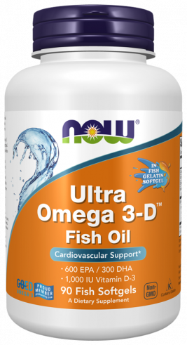 NOW Ultra Omega 3-D, 90 капсул