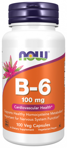 NOW B-6 100 mg, 100 капсул