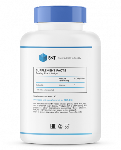 SNT Soy Lecithin, Соевый Лецитин, 90 капсул