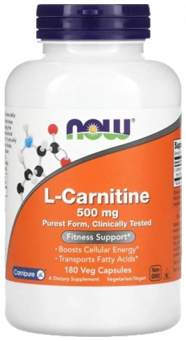 NOW L-Carnitine 500 mg, 180 капсул