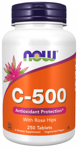 NOW C-500 with Rose Hips, C-500 c Шиповником, 250 таблеток