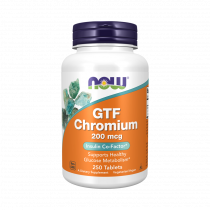 NOW GTF Chromium 200 mcg, Хром 200 мкг, 250 таблеток