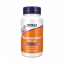 NOW Natural Resveratrol, Натуральный Ресвератрол, 60 капсул