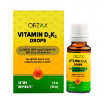 Orzax Vitamin D3K2 Drops, Витамин D3К2 Капли, 30 мл