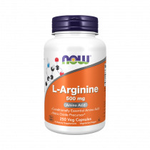 NOW L-Arginine 500 mg, L-Аргинин 500 мг, 250 капсул